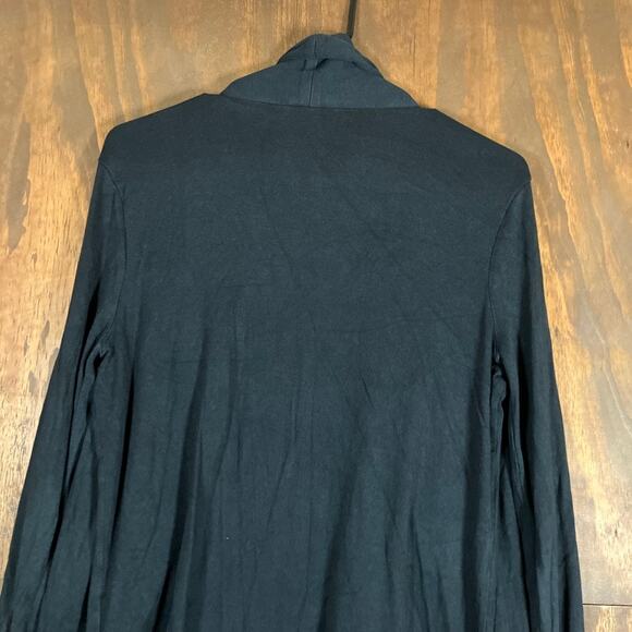 Express Womens Sweater Black Shawl Cardigan Open Front Long Sleeve Modal Large - Picture 11 of 12